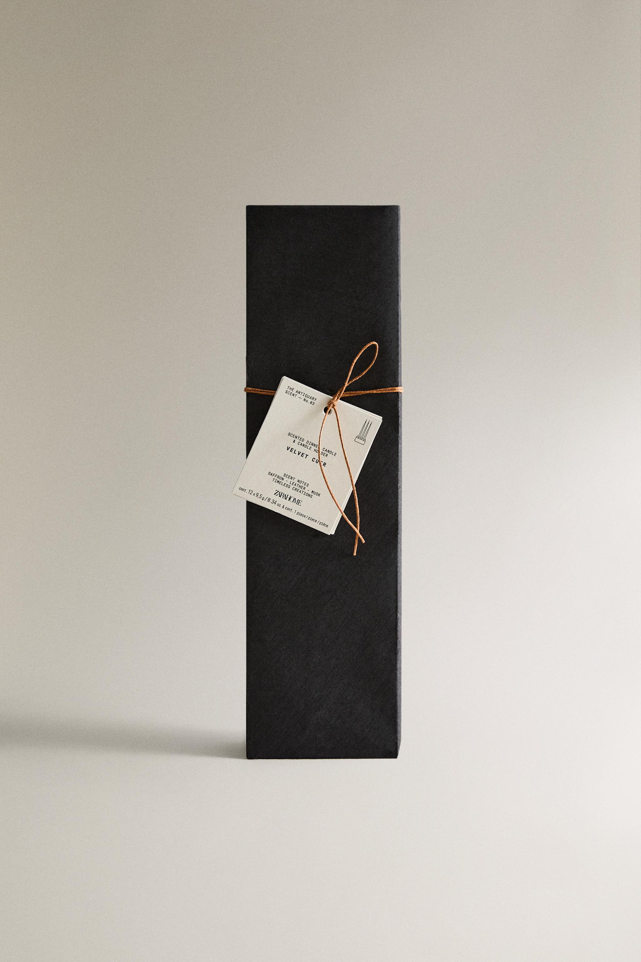 VELVET CUIR CANDLE SET PACK AND CANDLE HOLDER